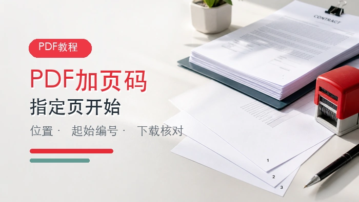 PDF加页码有哪些方法?从指定页开始编号怎么设置?